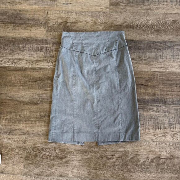 Grey Pencil pinstripe Skirt Size 6 - Picture 1 of 5